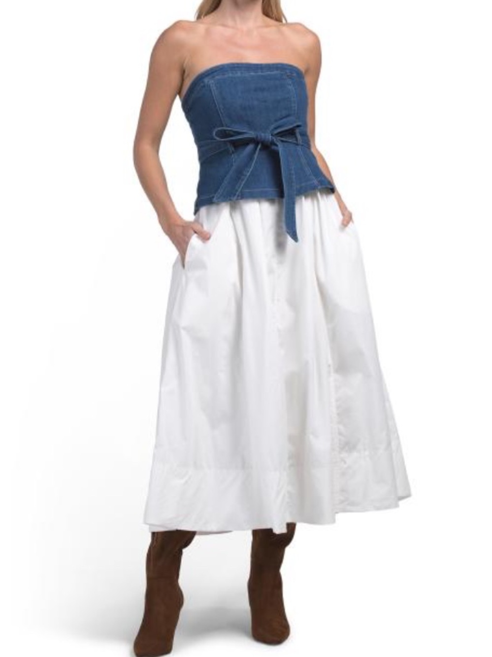EN SAISON denim midi dress